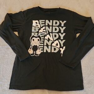 Bendy By The Ink Machine Graphic Black Long Sleeve Shirt Youth XL
